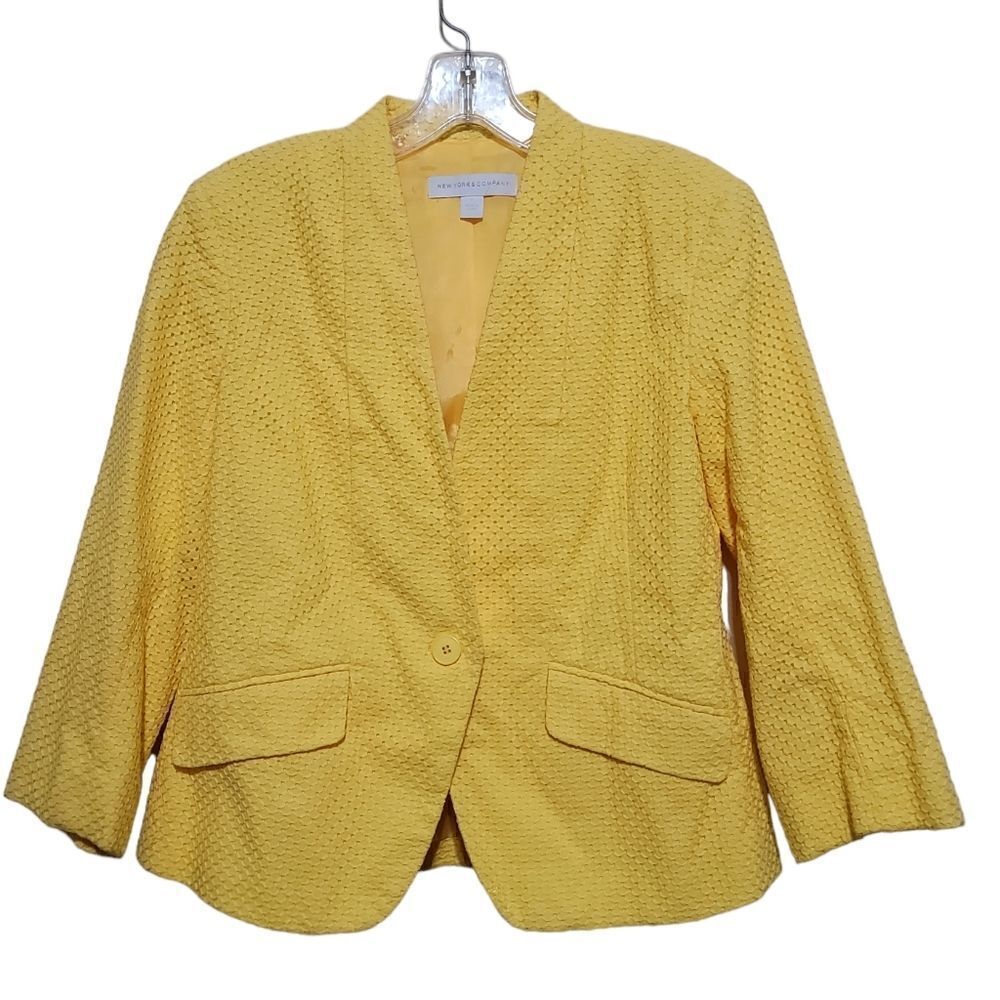 New York and Company Women's Yellow Blazer Sz 6